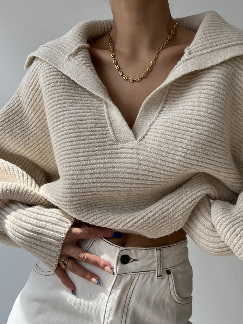'Fable' Winged Sleeve Sweater - Celes Fashion